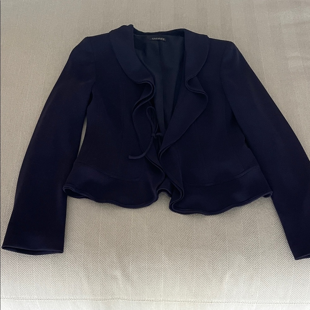 Tahari Dark Purple Ruffled Blazer Size 6